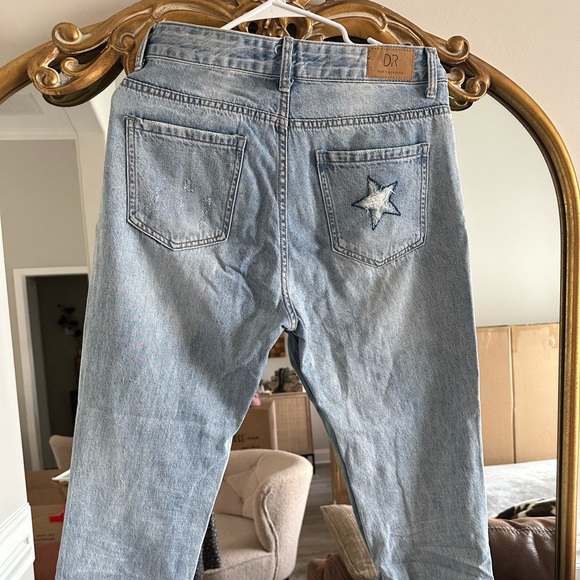 Doris Revolve Denim Boyfriend Star Stitching Jeans - Picture 10 of 16